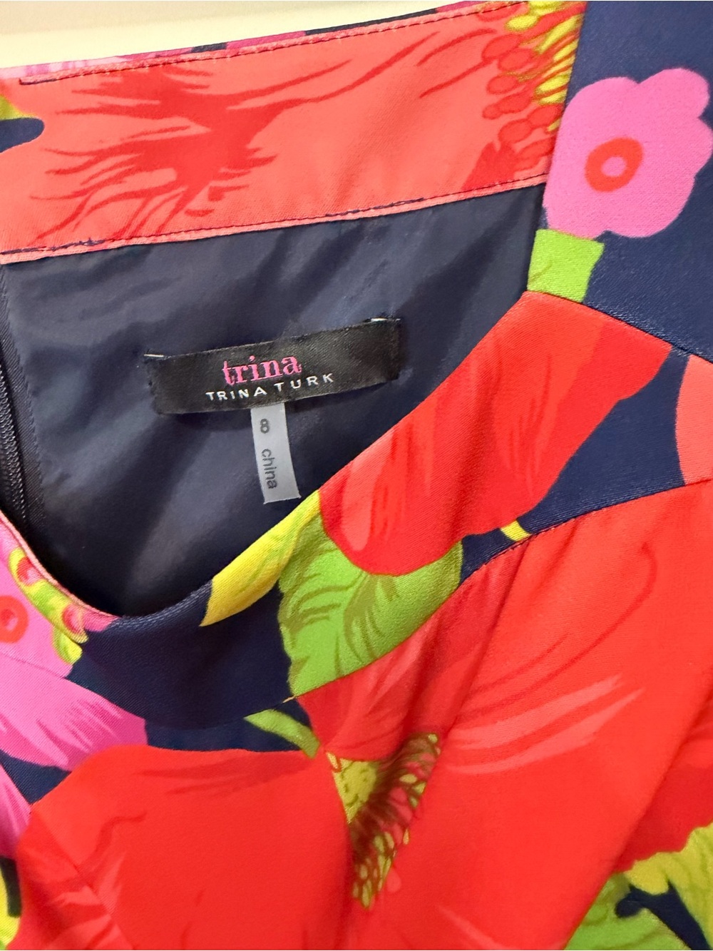 trina by Trina Turk Kanan Square Neck Floral Knee Length Dress - Size 8 - EUC - Picture 5 of 5